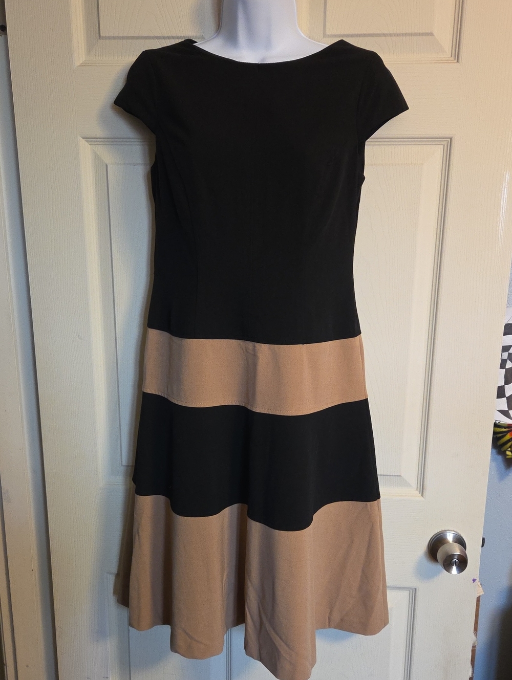 Anne Klein Colorblock Fit-and-Flare Midi Dress Size 4